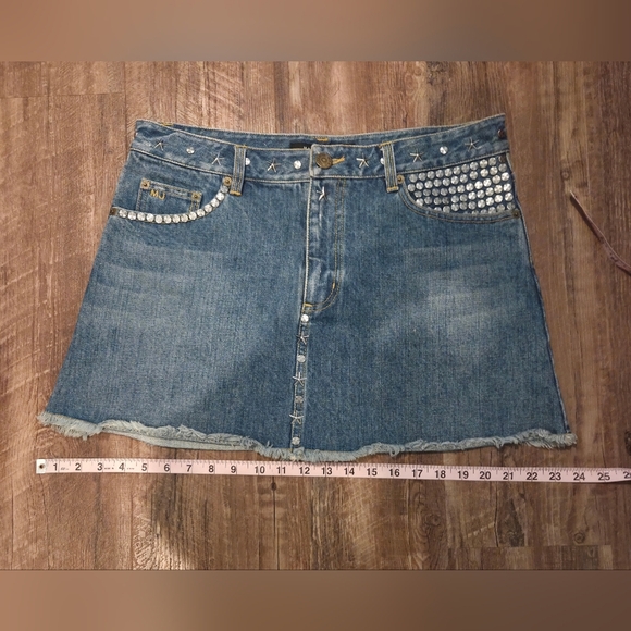 Marc Jacobs Embellished Playful Denim Mini Skirt Size 10 Y2K - Picture 13 of 13